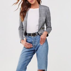 F21 Glen Plaid Blazer